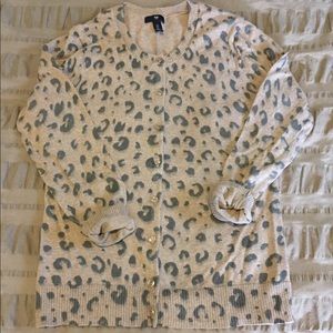 Gap leopard print classic cardigan size large.